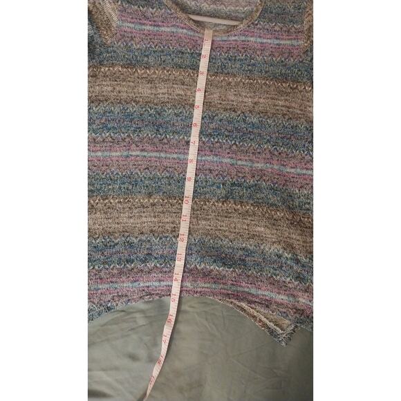 Multicolor Zigzag Stripe High Low Tunic Shirt, 3/4 Sleeve, Speechless Size Small - Picture 5 of 7
